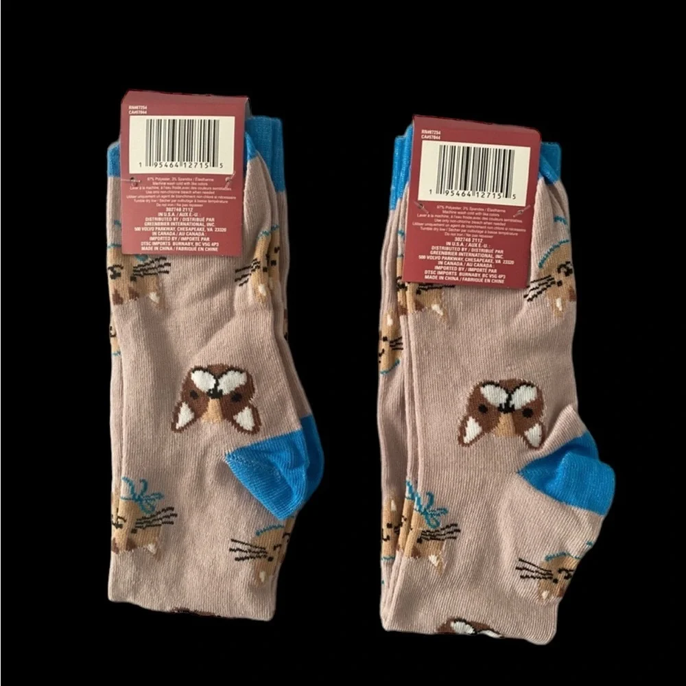 2-‎ Dog/Cat Fashion Knee High Women’s Socks
